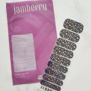 5/$18 Gold Fleck Navy Jamberry Half Sheet